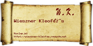 Wieszner Kleofás névjegykártya